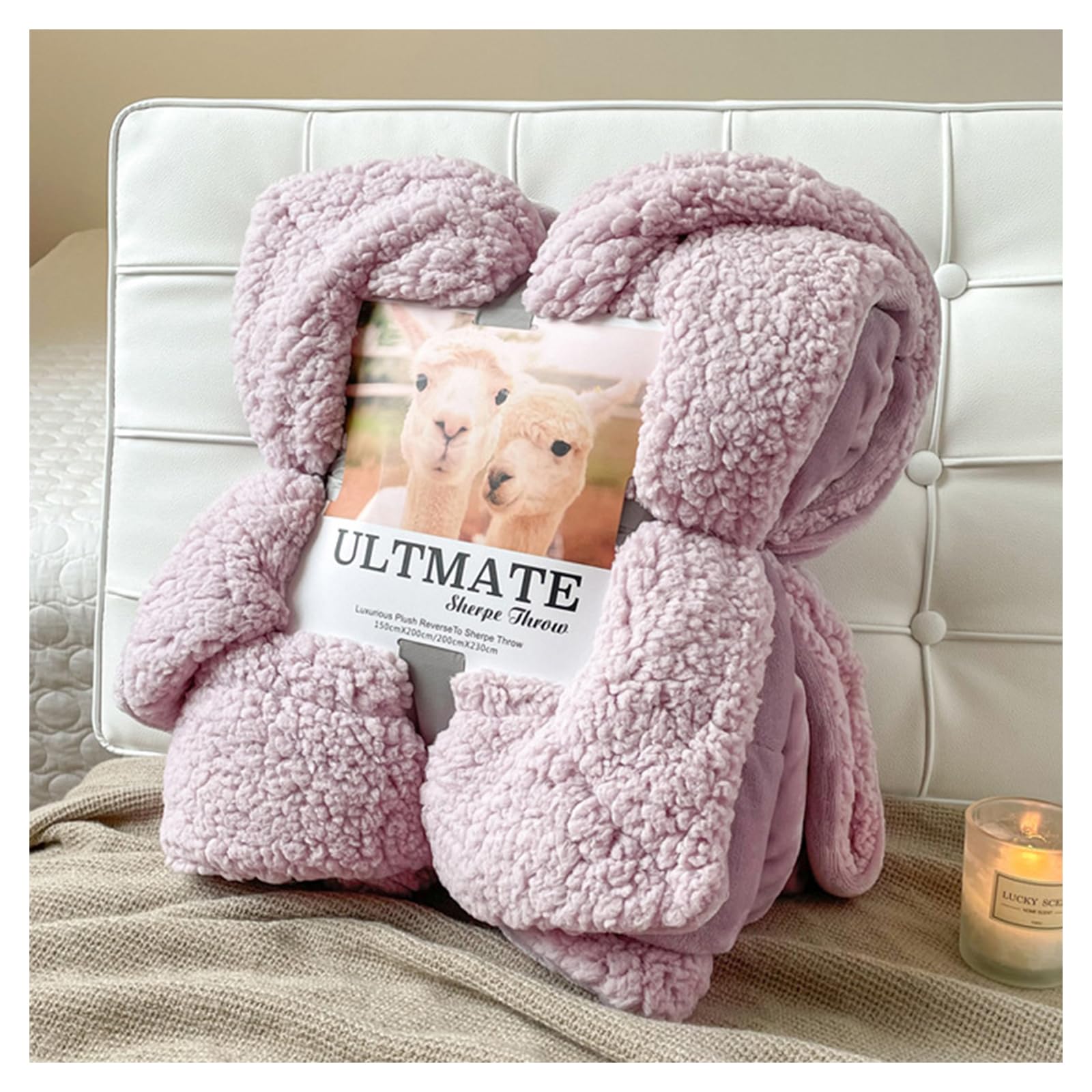 Ergocar Sherpa Decke, Milchvlies Sofadecke Doppelgesicht, Kuscheldecke Flauschig & Super Weich, Hochwertige Decke Dekorative für Alle Jahreszeiten, für Kinder und Erwachsene