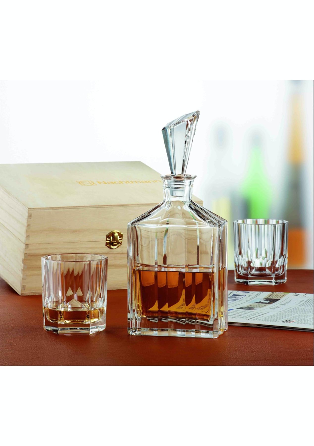 Nachtmann Aspen Collection Decanter Set with Stopper and 2 Whisky