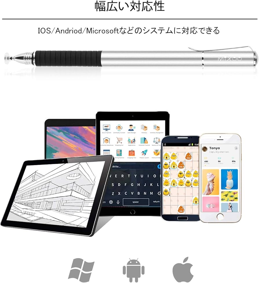 Amazon.co.jp: Mixoo スタイラスペン タッチペン 2Wayモデル 交換式