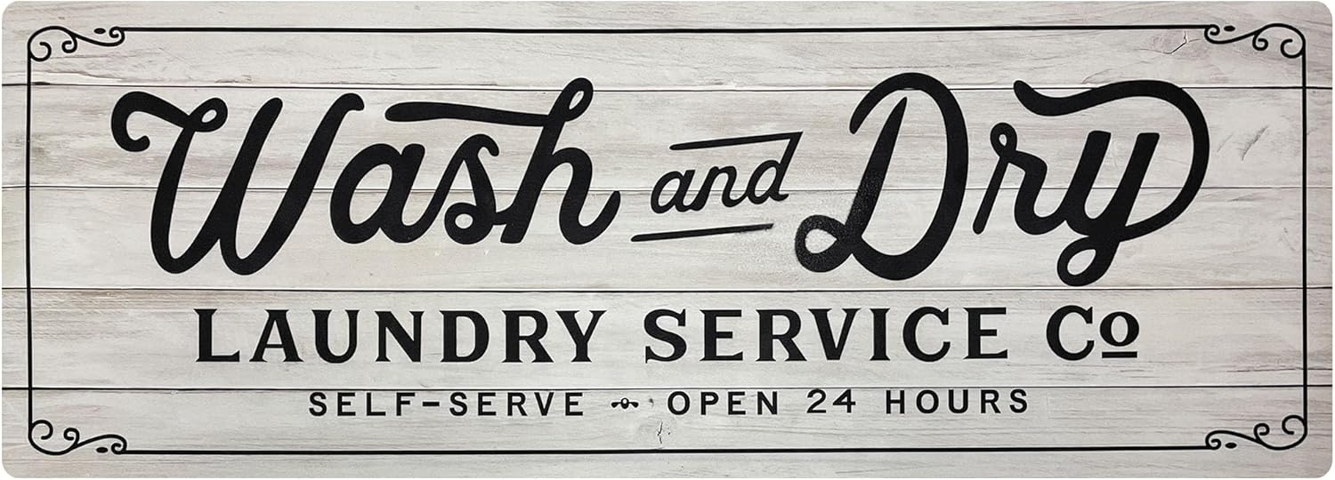 KOZYFLY Laundry Room Rug Runner 24"x72" Non Slip Kitchen Rugs Washable Laundry Room Mat Waterproof Mudroom Floor Carpet Runner Farmhouse Decor, 2x6ft, Light Grey, Wash and Dry