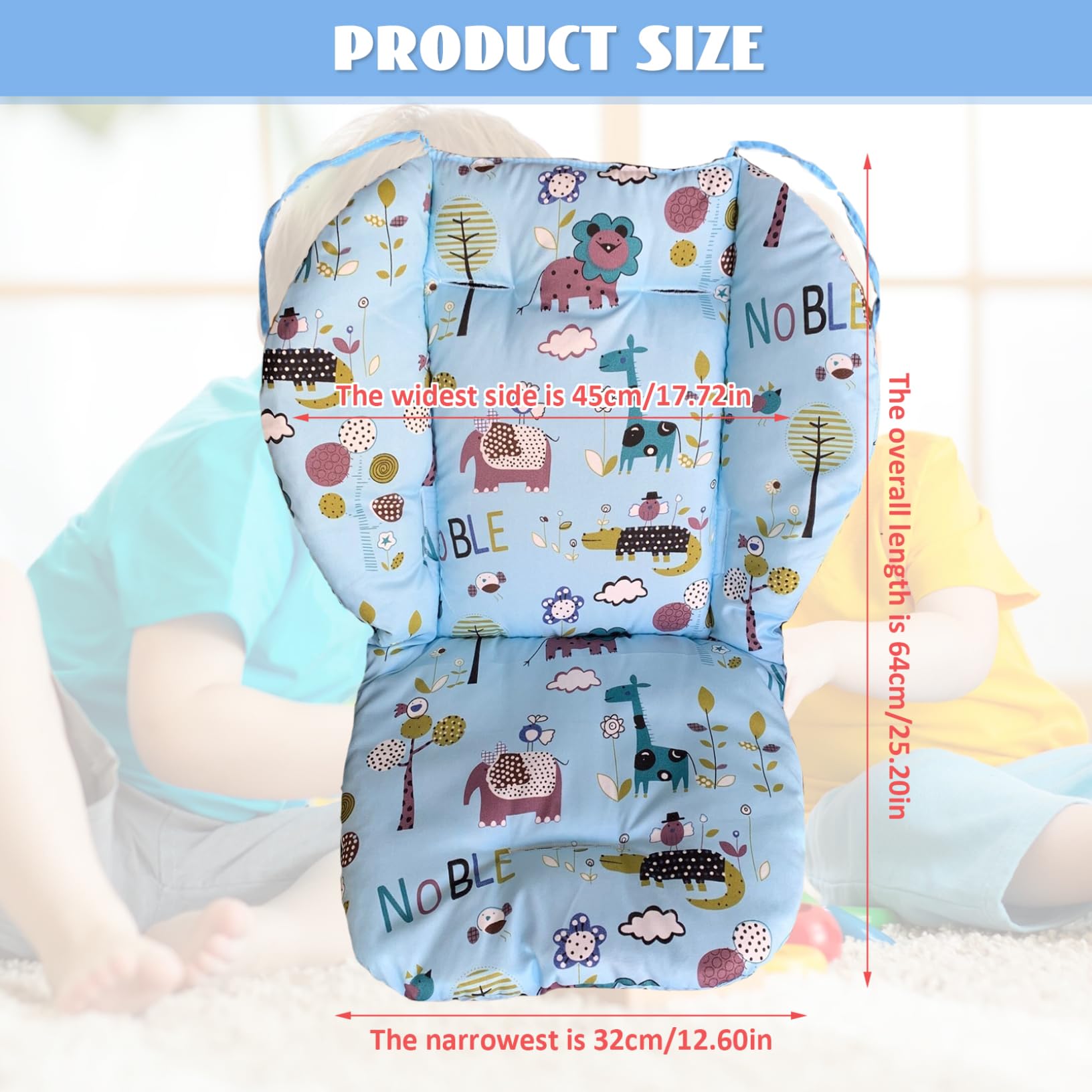 Coussin de Chaise Haute pour bébé, Coussin de Poussette épaississant avec Un Motif Animal Mignon, Tapis Chaise Haute résistant aux Taches pour l'enfant, siège à Manger