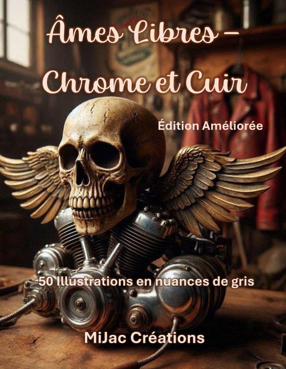 Âmes libres- Chrome & Cuir: Livre de coloriage pour adultes inspiré de l'univers des motards