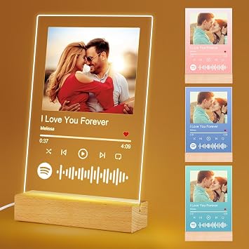 Custom Spotify Plaque, Song Plaque with Picture, Personalized Acrylic Music Picture Frame, Custom Album Cover, Song Plaque with Picture & Text
