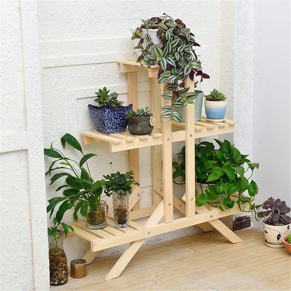 GartenBlumenregal 3 Tier Pflanzenständer Holz Blumenständer Leiter