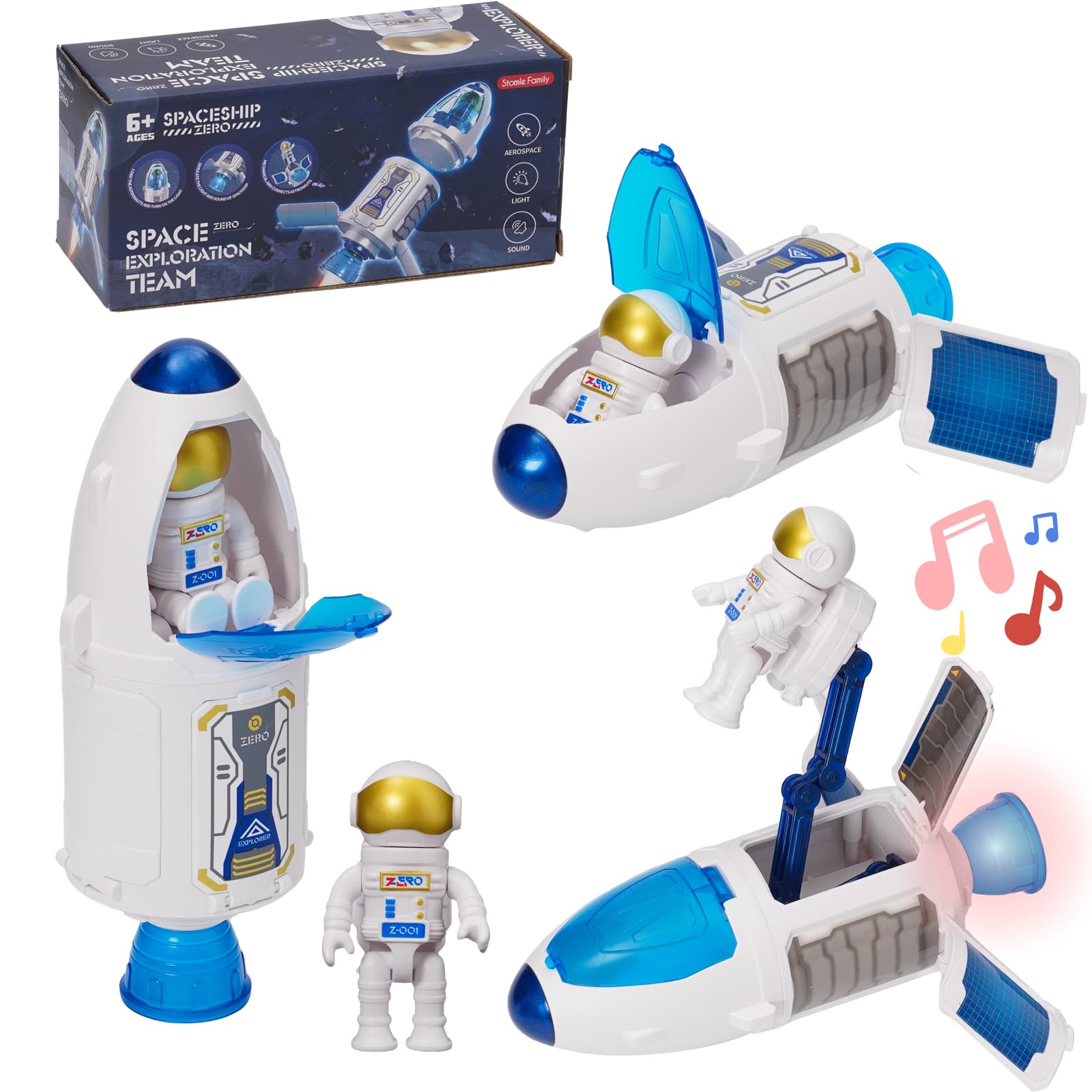 Space Shuttle Giocattolo per Razzo, Razzi & Navi Spaziali, Spaziale Esplorazione Gioco, Set di Razzi Aerospaziali con Astronauti, Giocattolo Educativo / Regalo per Ragazzi e Ragazze