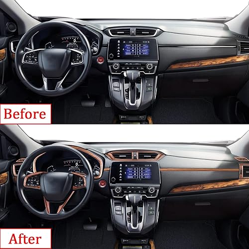 Miniatura 2 de boltry Para Honda CRV CR-V 20172021 Juego completo de paneles de instrumentos decorativos para interiores de automóvil, consola central, moldura de