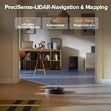 roborock QV 35A Set Aspirateur Robot Laveur, 8000Pa HyperForce, Station Multifonctionnelle, Serpillière Rotative 200 TR/Min & Relevable 10mm, Anti-enchevêtrement, Évitement d'obstacles, Cartographie - 8