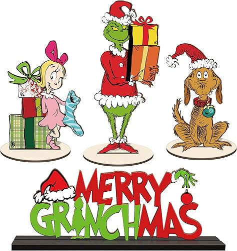 Miniatura 8 de 7 piezas de decoración de mesa de Navidad, letreros de madera para centro de mesa de Navidad, letrero de mesa de feliz Navidad, decoración de mesa