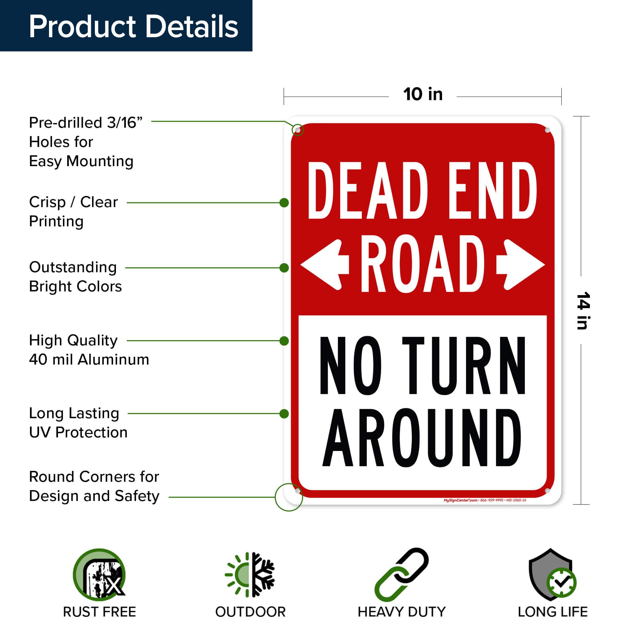 USAストリート看板　DEAD END Dead End Sign,Private Driveway Sign .040 Aluminum Reflective