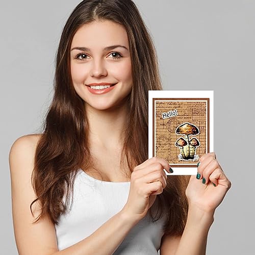 Miniatura 4 de GLOBLELAND Sellos transparentes de hongos retro de silicona, sellos temáticos de plantas para bricolaje, álbumes de recortes, diarios, tarjetas