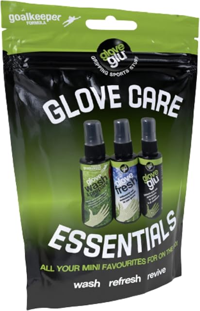 gloveglu Men's Goalkeeping Glove Care Essentials Pack, Black, One Size