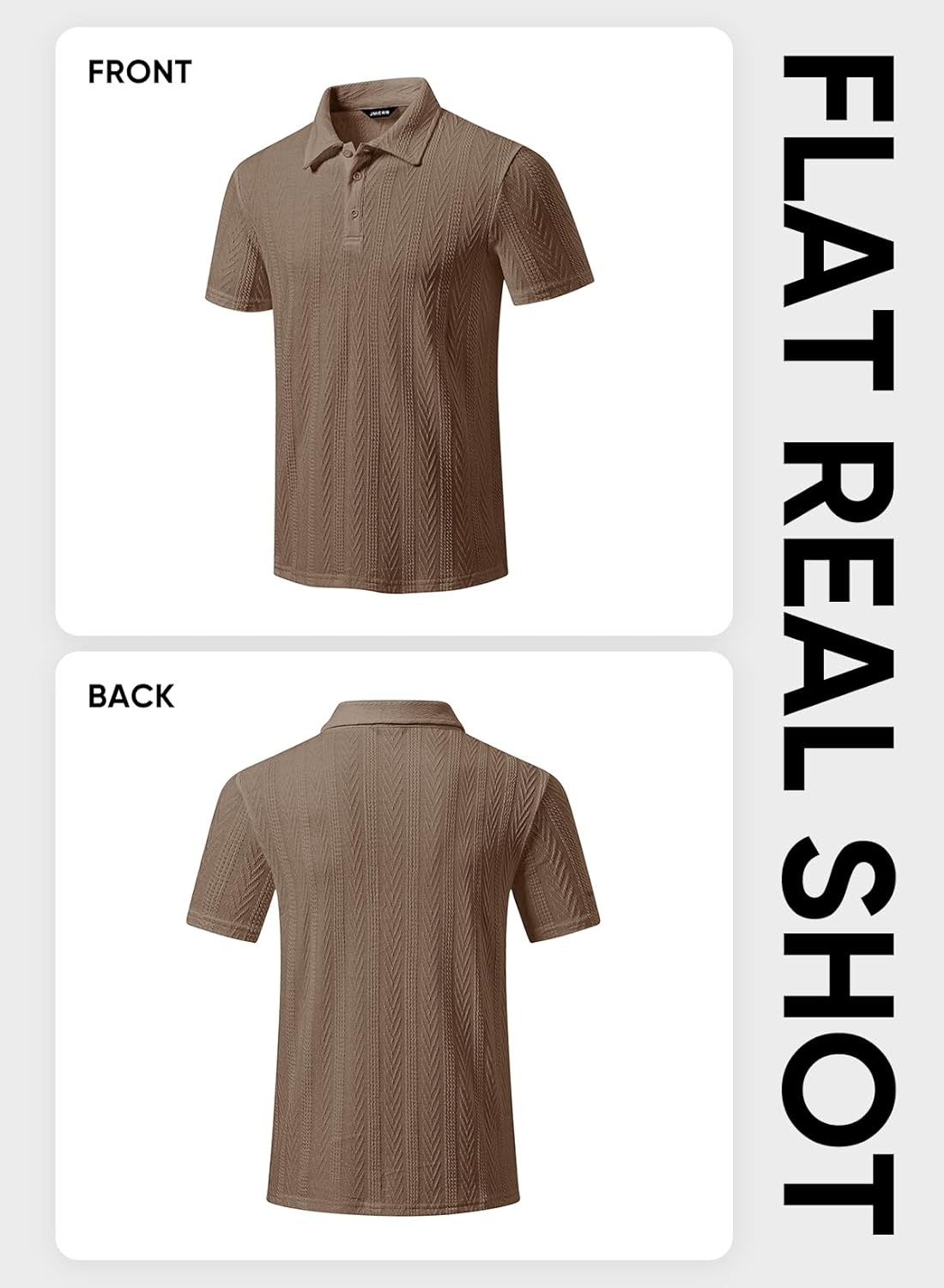 JMIERR Men's Textured Knit Polo Shirt Summer Short Sleeve Vacation Button Beach Knit Stretchy Golf Shirts - Image 7