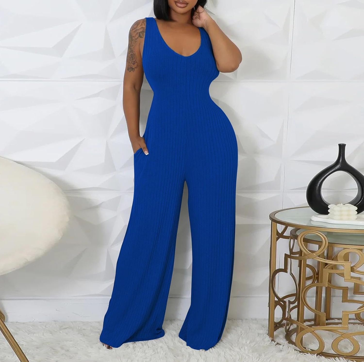 HANMAX Women's 2 Piece Outfits Long Sleeve Crop Cardigan Wide Leg Pants Jumpsuits Tracksuits Set - Image 6