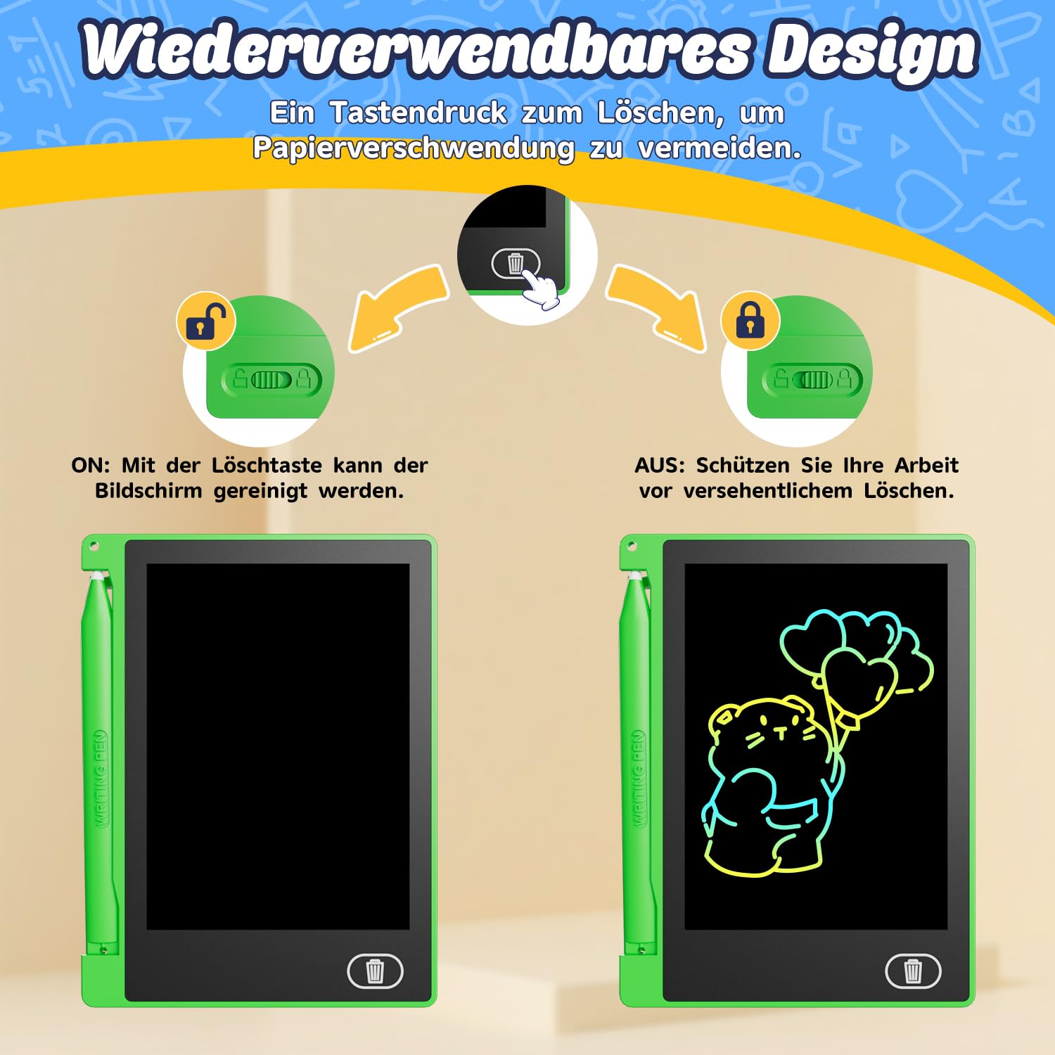 Piccolo vassoio da scrittura LCD con gancio, 24 pezzi da 4,5 pollici, lavagna magica elettronica colorata, cancellabile, portatile, giocattolo da viaggio e regali per bambini