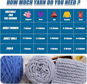95gx4 Chunky Yarn for Crocheting & Knitting,7mm/0.27inches Thick Crochet Chenille Yarn,Fluffy Chunky Wool for Crochet Blanket,Doll,Bag,Hat,Pillow Cushion,Cat Bed(Milky White)