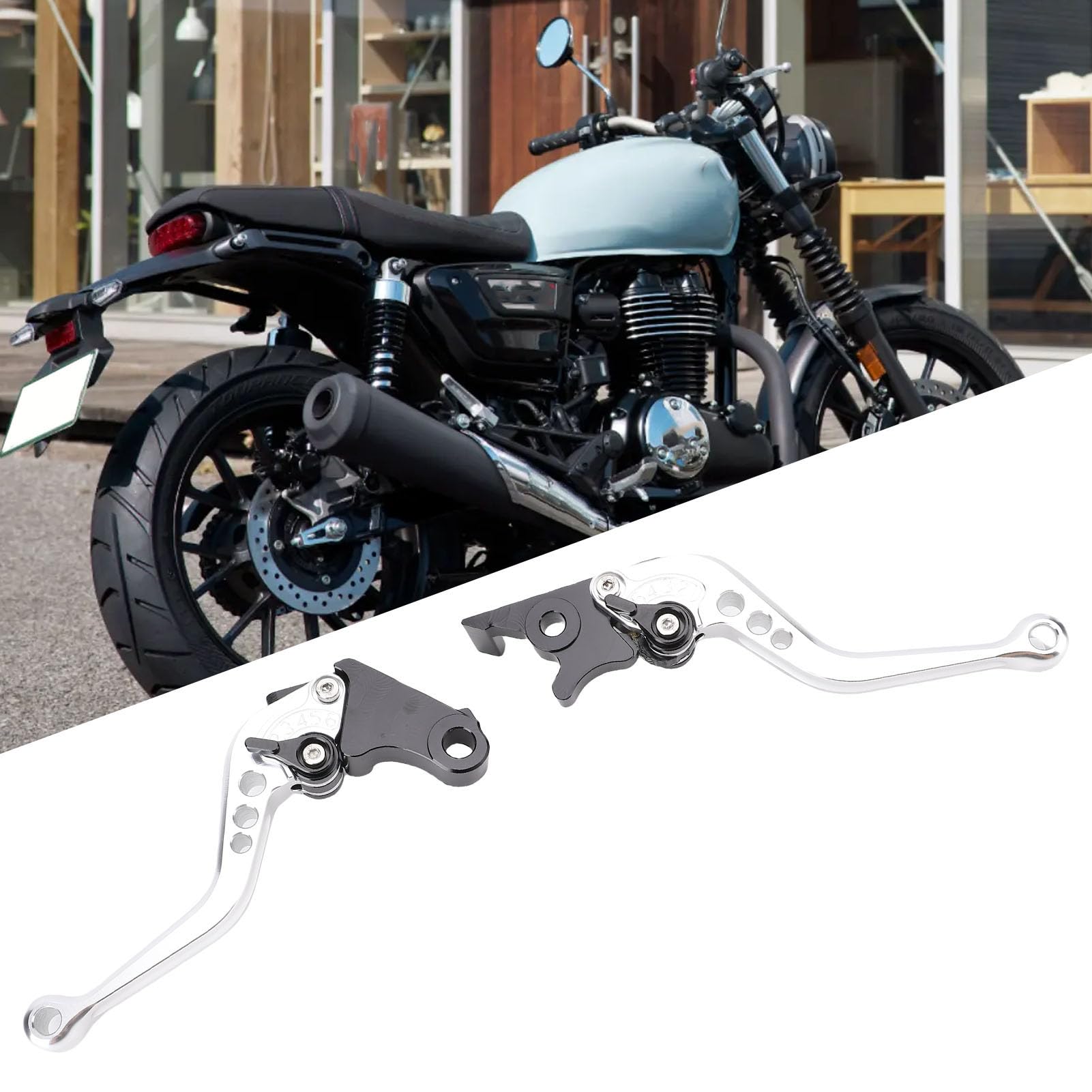 Leva Frizione Freno Motociclistica, Lega di Alluminio Universale per GB350S CB350 Rs, Leva della Frizione del Freno Facile Installare la Sostituzione della Leva a Mano Moto (SILVER)
