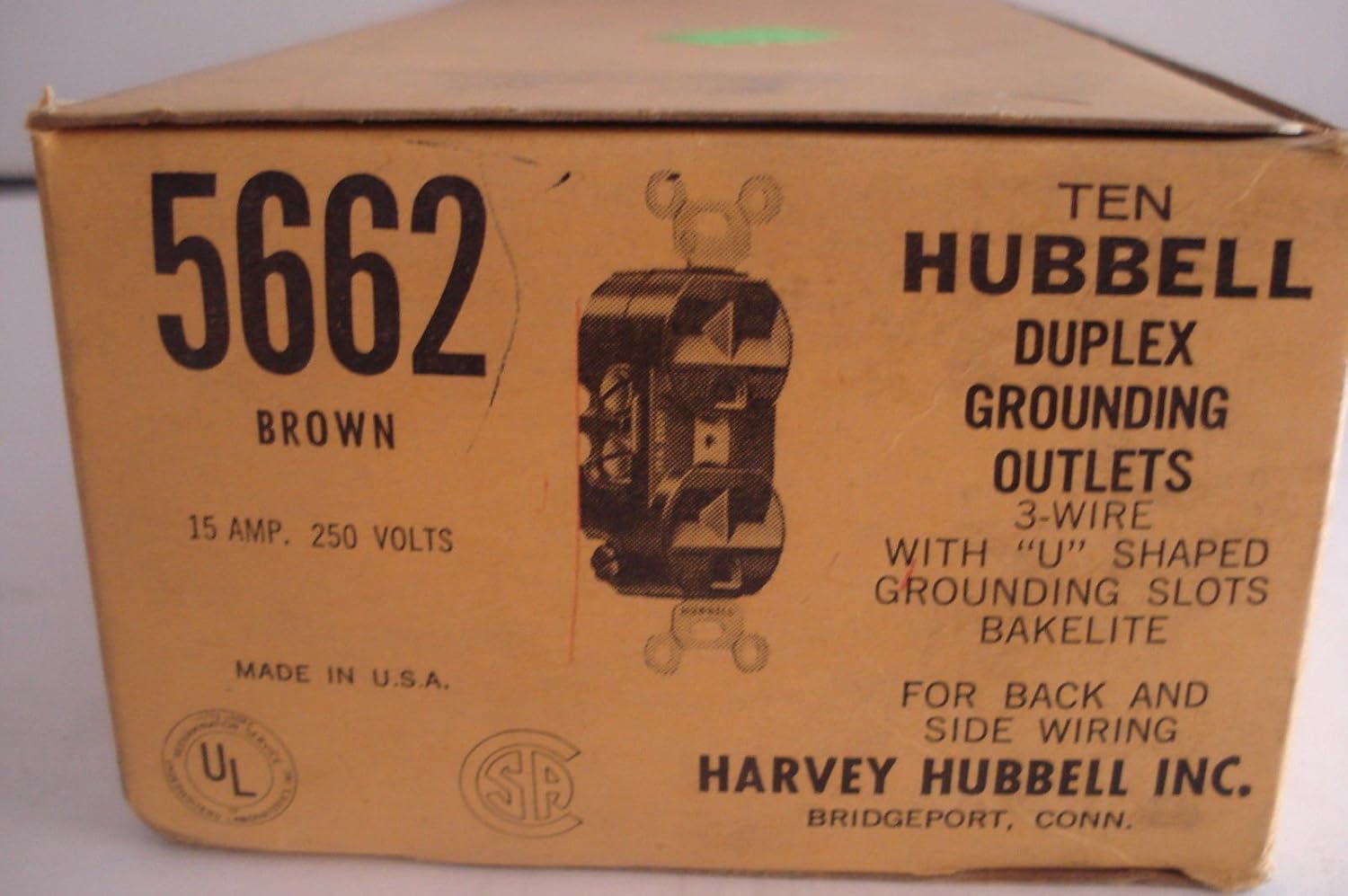 Hubbell HBL 5662 Duplex Grounding Outlet 15A 250V