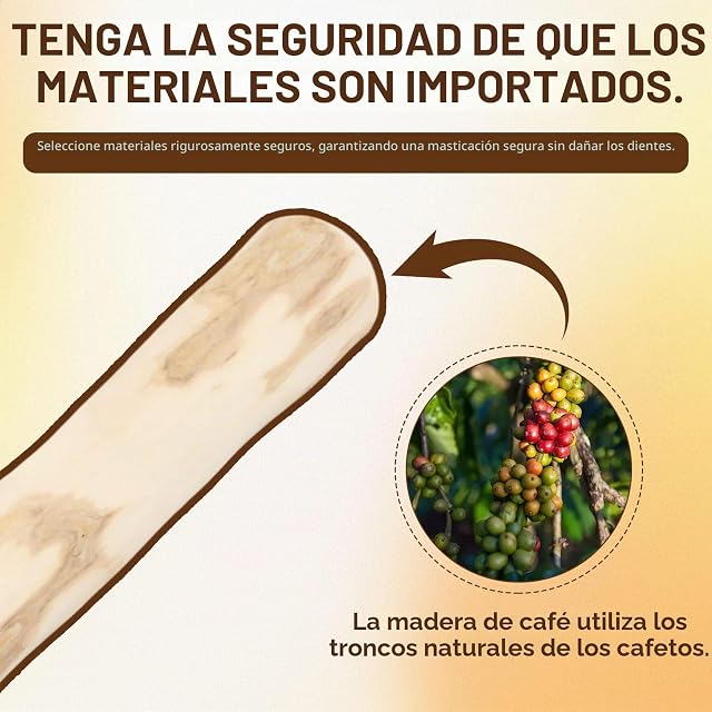 Foto 3 de 7 de Ziyonix 3 Piezas Palitos de Madera de Café Masticable Juguetes Masticables para Perros Madera Café Mordedor…