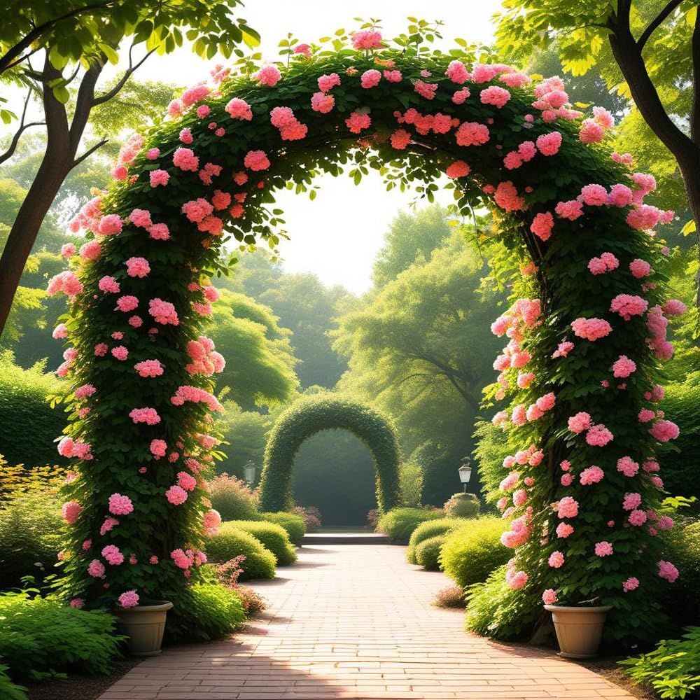 Arco Giardino Supporto in Ferro per Rampicanti per Piante E Decorazioni Esterni E Interni, Traliccio Pergolati Pergolato per Matrimonio, Resistente alle Intemperie(Black,W120 x H220cm)