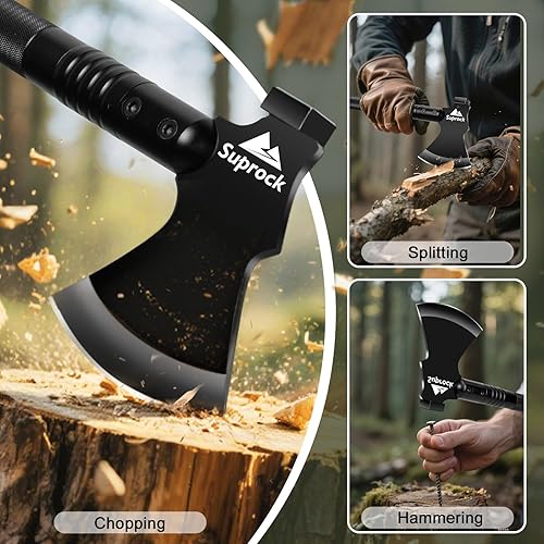 Miniatura 2 de Hacha de pala de supervivencia  Pala plegable para acampar, equipo militar de acero de alto carbono multiusos, para exteriores, tácticas,