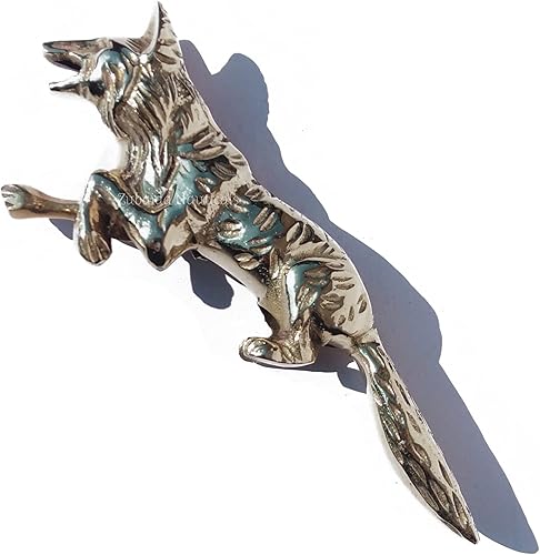 Miniatura 7 de Mango de cabeza de lobo de latón macizo en relieve antiguo para bastones de bastón, dorado