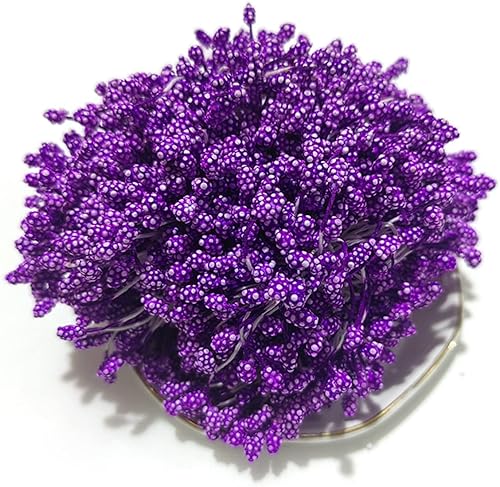 Miniatura 7 de 800 estambres de flores artificiales de 0.197 pulgadas, estambres de doble cabeza, mini estambres florales de Pistilo, pequeños estambres de flores