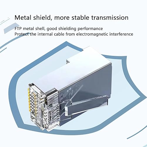 Miniatura 9 de EZYUMM Conectores RJ45, 100 piezas Cat6 RJ45 de paso a través de conectores, extremos Ethernet Cat 6 chapados en oro premium 8P8C, enchufe modular