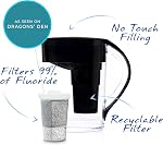 Santevia MINA Alkaline Water Filter Pitcher | Water Filtration System | Fluoride,Chlorine & Lead Filter | Water Purifier | Home Water Filtration Pitcher | 9-Cup at Home Water Filter | Made in Canada