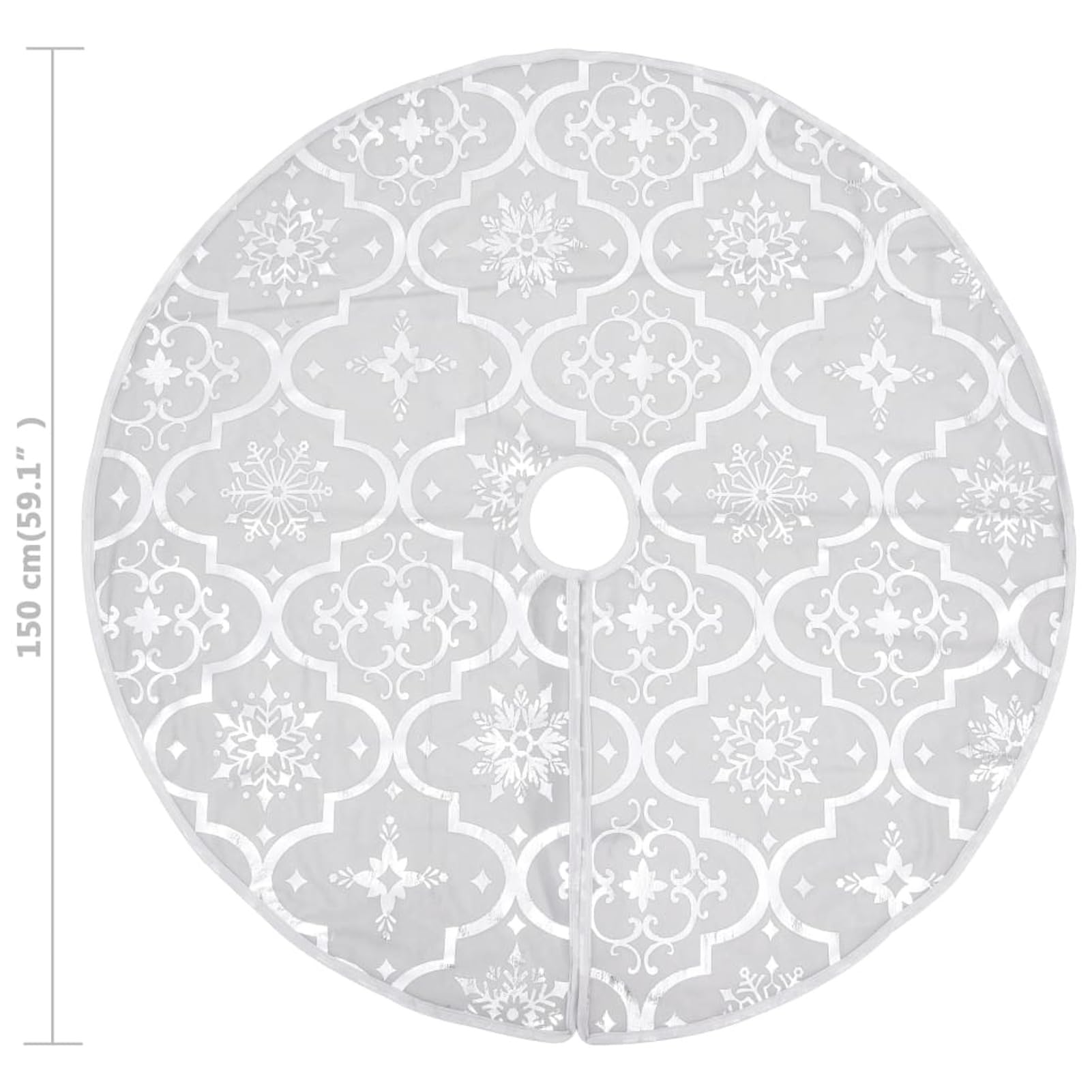 Gecheer Jupe de sapin de Noël de luxe et chaussette en tissu blanc 150 cm, couverture de sapin de Noël, jupes de décoration d'arbre de Noël ornements TY-1