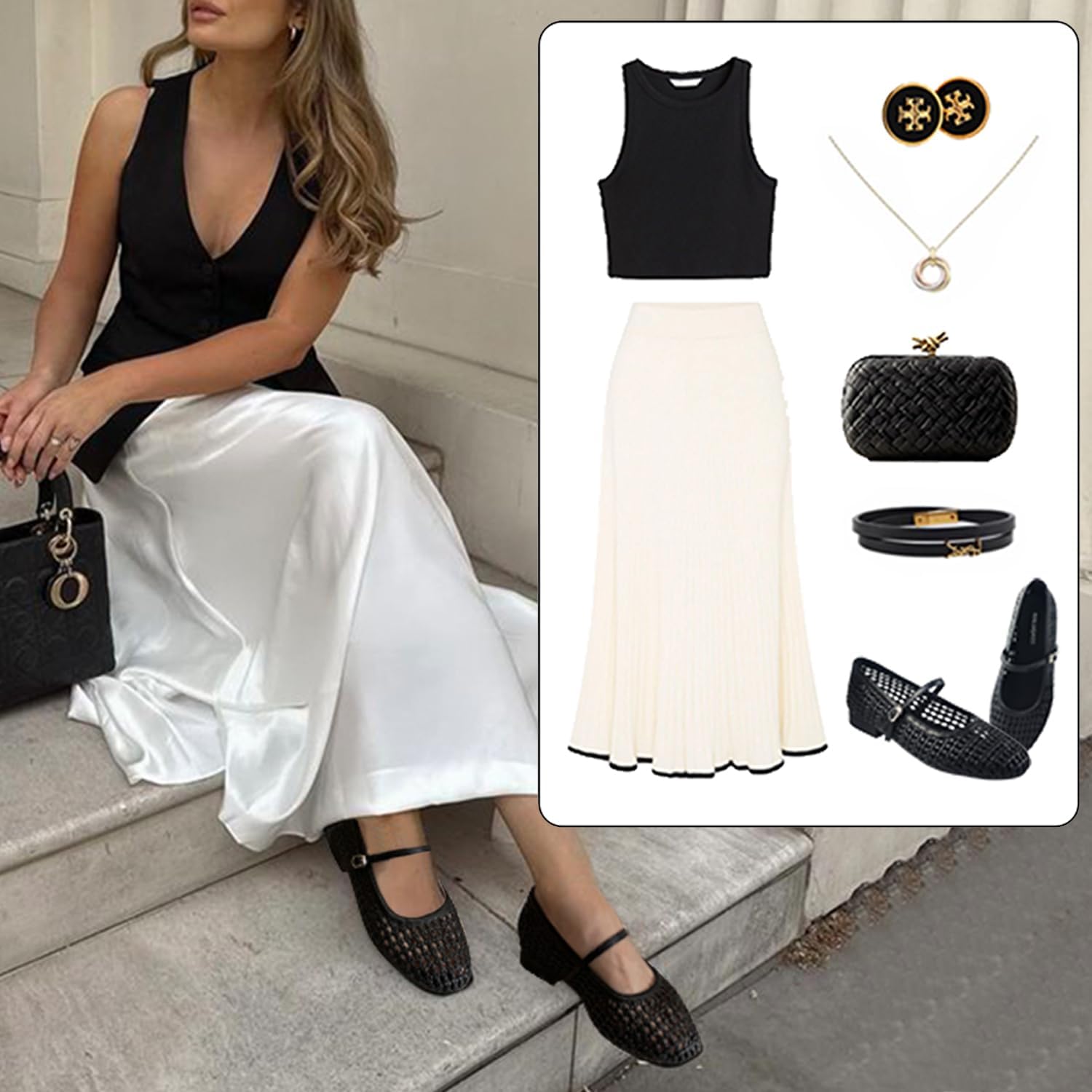 Woven Flats for Women Ballet Flats Faux Leather Mary Jane with Buckle Strap, Casual Office Woven Ballerina, Soft All-Day Comfy Dressy Shoes - Image 4