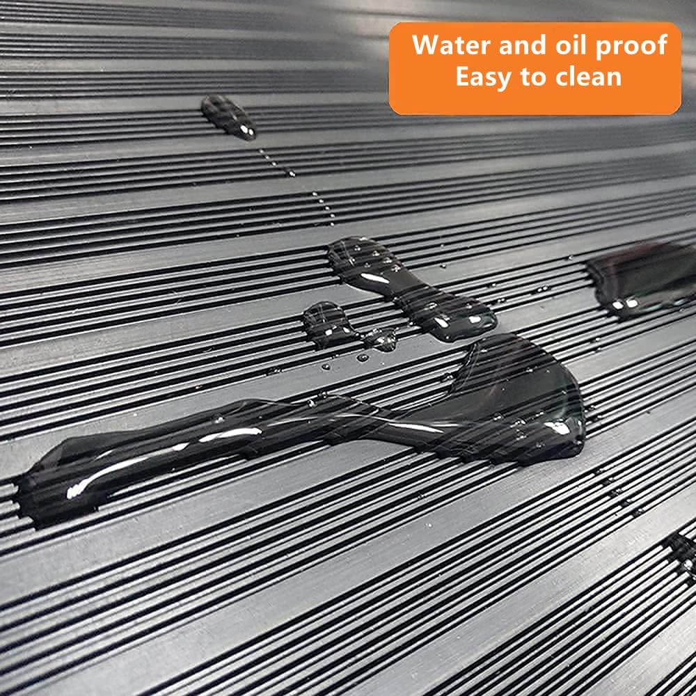 MYOYAY Garage Rubber Floor Mat 3.3ftx16.5 ft Heavy Duty Ripple Texture Rubber Garage Flooring Rolls Anti Slip Rubber Floor Runner Protector Mat for Garage,Workshop,Gym,Parking,Patio (Black) : Tools & Home Improvement