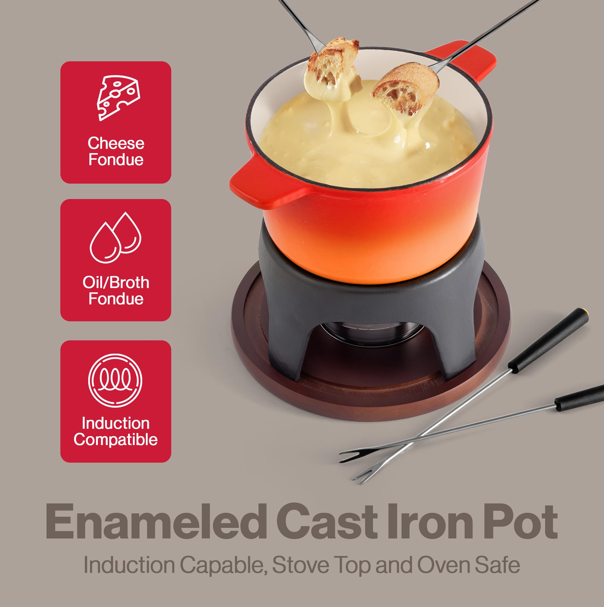 Fondue set oranje 11-delig 1.60 Ltr Swissmar F66695 Sierra