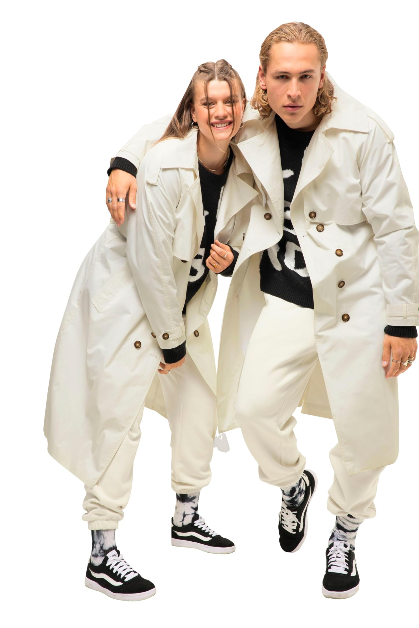 Studio Untold Damen große Größen Übergrößen Plus Size Trenchcoat, Oversized, Reverskragen, doppelreihige Knopfleiste, Unisex 824891