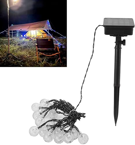 Miniatura 3 de Guirnalda de luces solares para exteriores de 16.4 pies, 20 LED, impermeables, alimentadas por energía solar, luces de patio para jardín, patio,