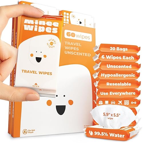 Miniatura 12 de Toallitas de Viaje Imposibiliblemente Compactas - 99.5% de Agua - Seguras para Piel Sensible y Hipoalergénicas, Recerradables, Gruesas y Duraderas -