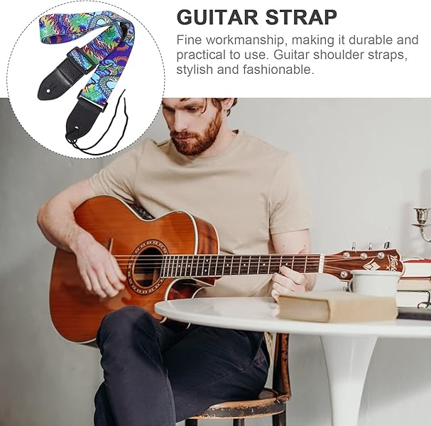 Amazon _ LIOOBO ギターストラップ ストラップ 調整可能 滑り止め ショルダーストラップ アコギ エレキギター ウクレレ ベース用 アクセサリー _ ギターストラップ _ 楽器・音響機器
