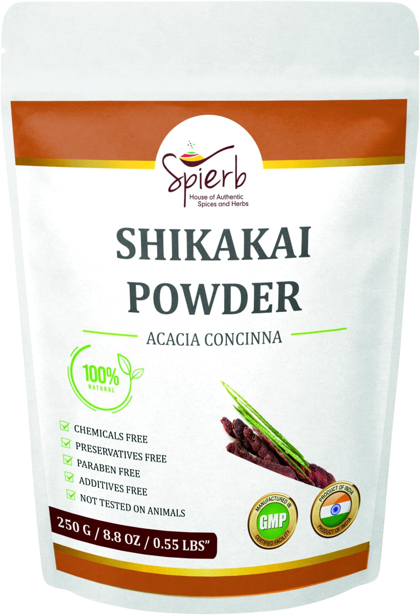 Shikakai Powder 250gm for Hair Care - Natural Non-GMO Cleanser and Conditioner Acacia Concinna 100% Pure Nautural Ayurvedic Hair Conditioner Ingredient Extracted from Pods