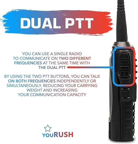 Miniatura 7 de Paquete de 2 radios YouRUSH Ham UV-82 Rush 8W 2800mAh y batería extendida de 3800mAh y cargadores USB Radio portátil de doble banda Baofeng UV-82