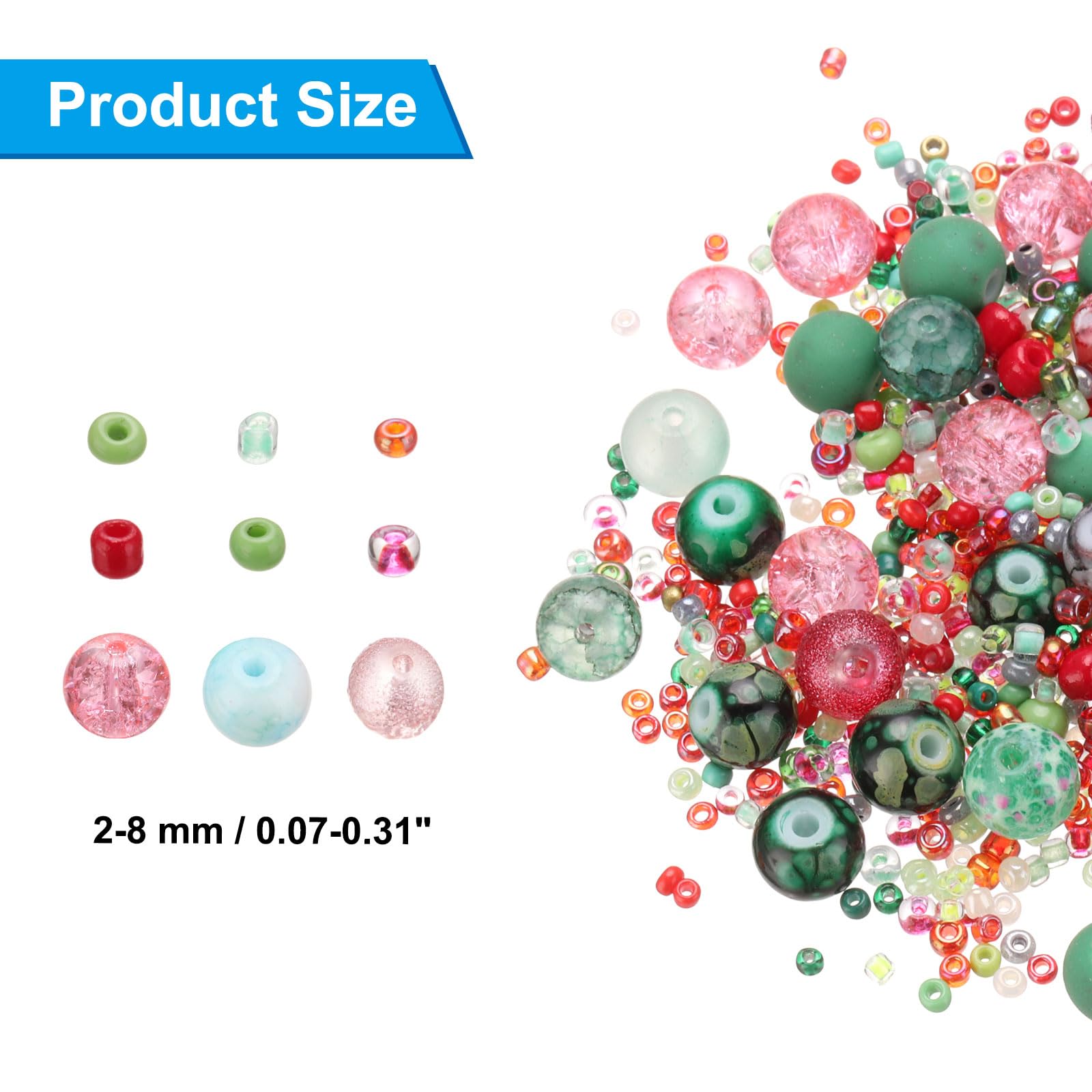 PATIKIL 2-8mm Assorted Glass Resin Beads - Image 2