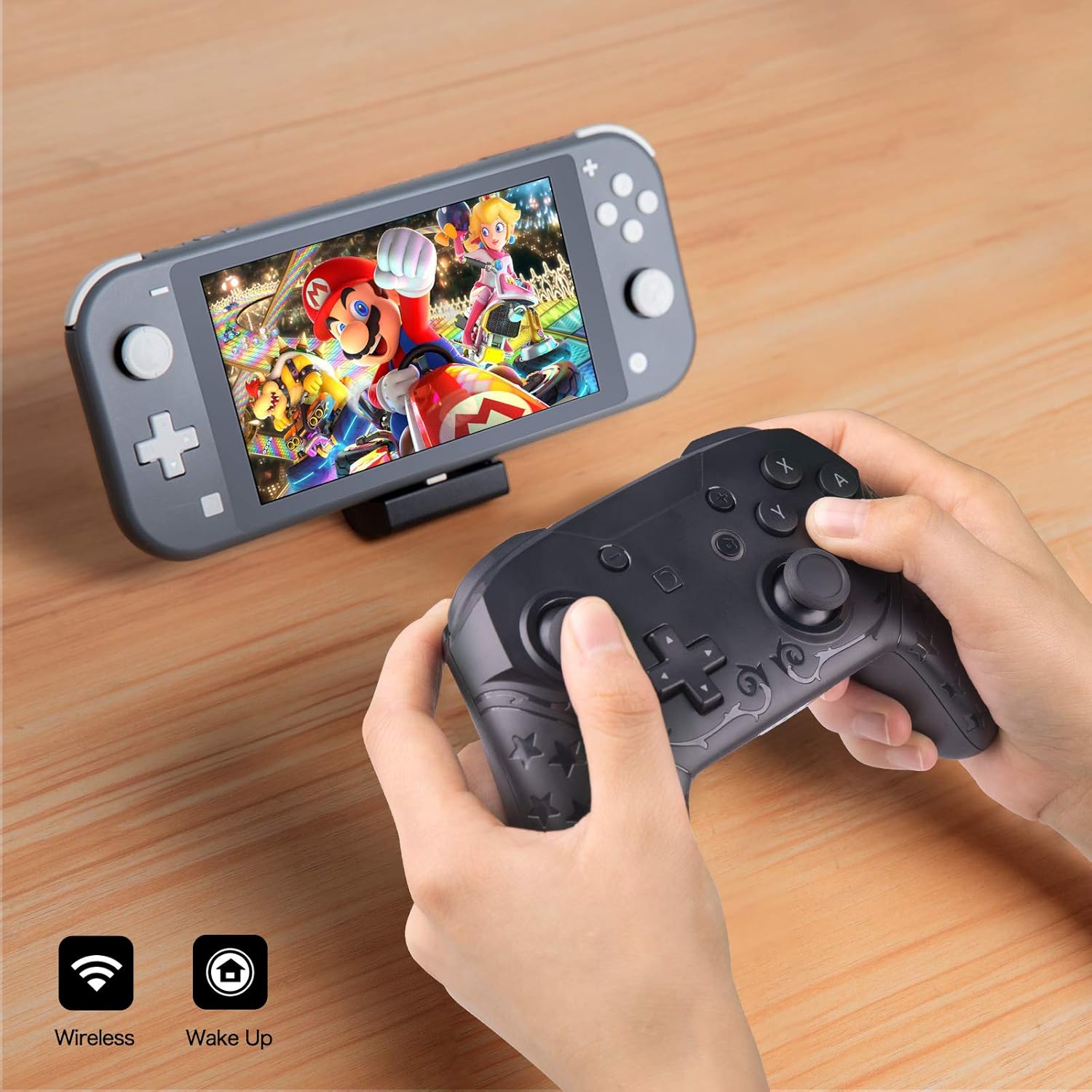 YCCTEAM Wireless Pro Controller Compatible with Switch/Switch Lite, Remote Gamepad Joystick with NFC, Double Vibration and Wake up Function : Video Games