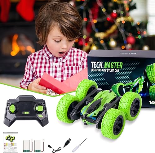Miniatura 6 de Coche de control remoto - Coches RC para edades de 5 a 7 años, autos de acrobacias RC 4WD, autos RC para niños de 8 a 13 años, juguetes giratorios
