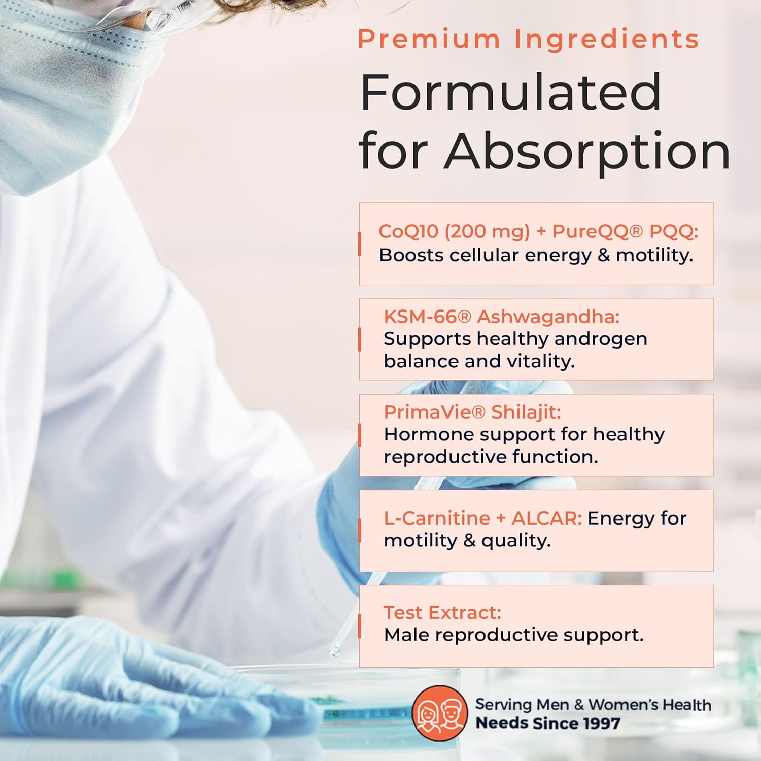 Male Preconception+ Fertility Supplements for Men - Reproductive Cell & Fertility Support - Conception for Him - CoQ10, Ashwagandha, Shilajit, DAA, Zinc, Selenium - 30 Day Supply - Image 4