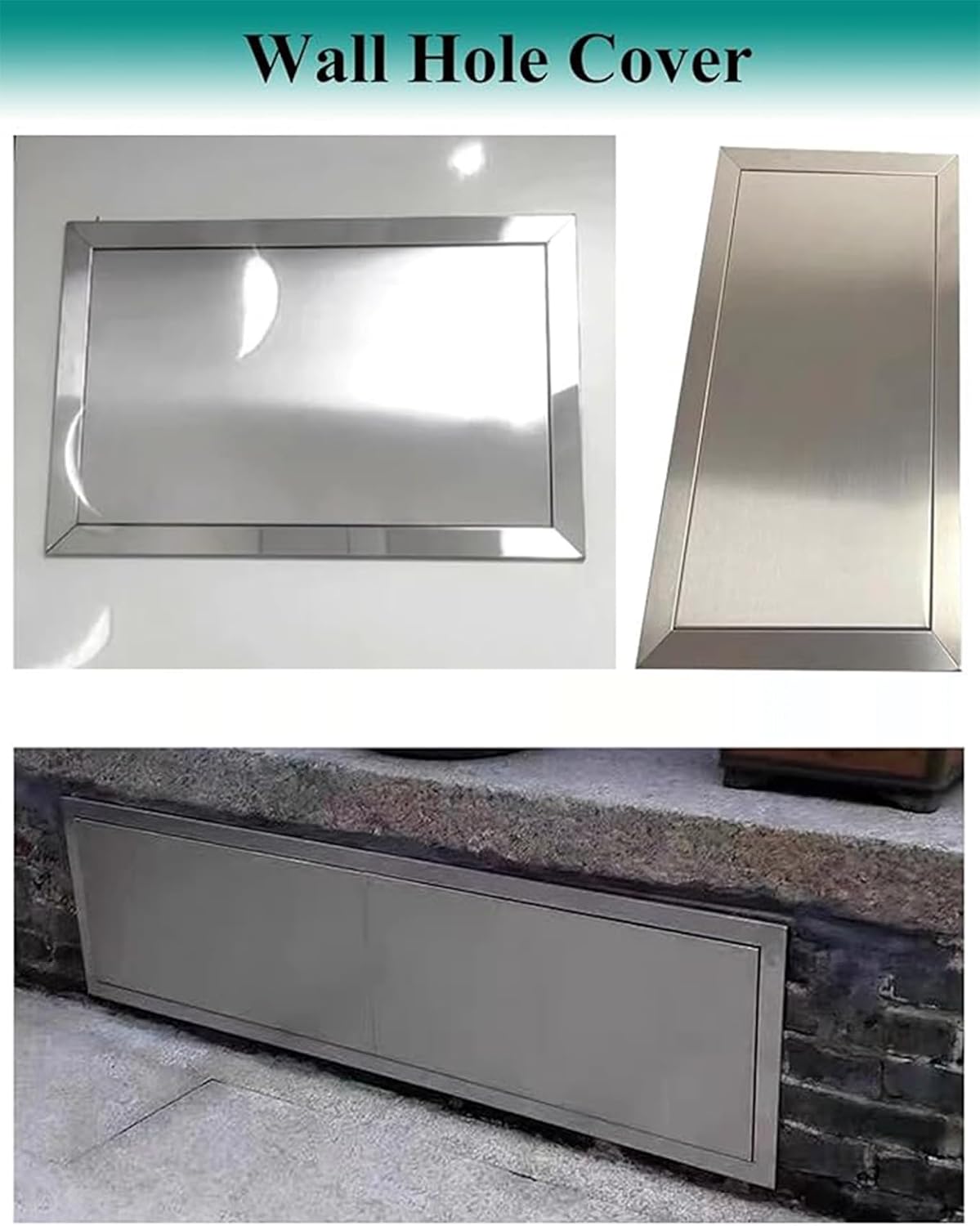 Access Door Stainless Steel Access Panel, Outdoor Kitchen Doors Island Single Panel, Plumbing Access Hatch Wall Hole Cover with Metal Push Latch(300x350mm/9x9in)