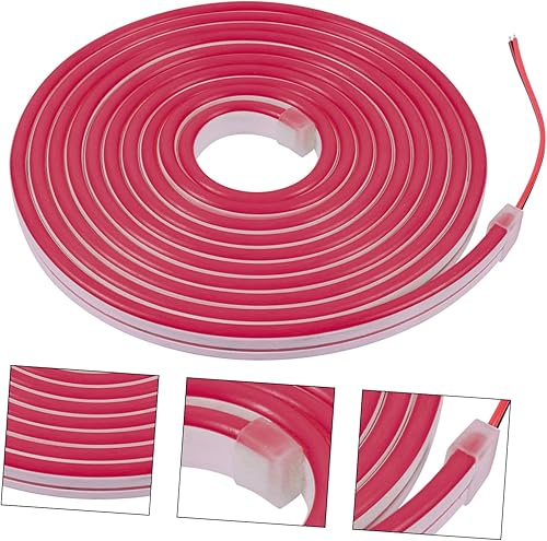 Miniatura 6 de Uonlytech 3 juegos de tira de neón para decoración de puerta, decoración rosa, tiras de luz LED, cuerda de silicona, luz de tubo de neón, luz
