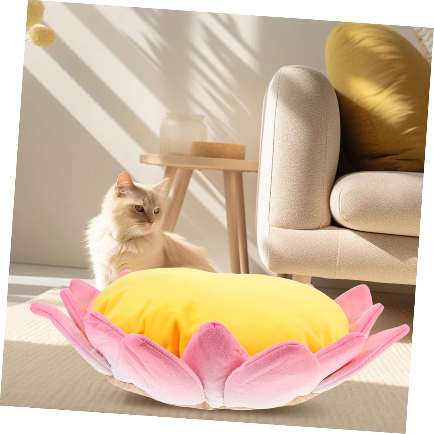 Kawaii Cat Bed Plush Sofa Mat Non- Pet Cushion for Cats Comfortable Rest Space Soft Supportive Pet Mat for Indoor Use