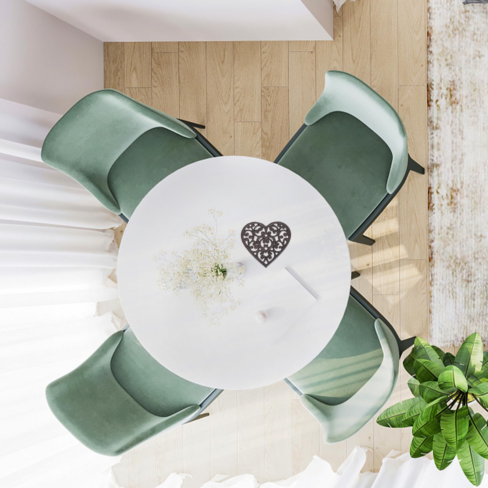 Sottopentola a Forma di Cuore in Ghisa 1 Pezzo Marrone
