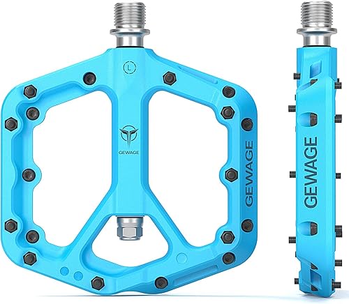 Pedales de bicicleta de montaña - Pedales planos de bicicleta de fibra de nailon de 916 pulgadas - Pedales de plataforma de bicicleta para bicicleta