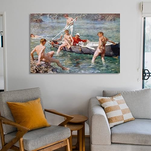 Miniatura 6 de Henry Scott Tuke - Póster decorativo de 1902 y 1912, rubí, oro y malaquita, 1902 y 1912, arte de pared, para sala de estar, dormitorio, 12 x 18