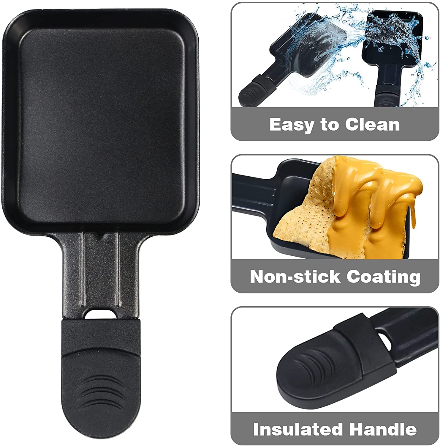 Mini Padelle per Raclette, Piastra per Raclette Rivestimento Antiaderente Accessori per Raclette Aantiaderente per Raclette Universale, 8 Pezzi