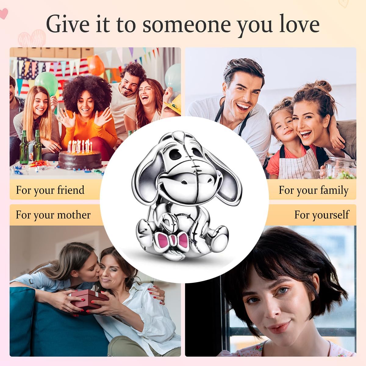 PAGOGO Jewelry Man Cartoon Animals Charms 925 Sterling Silver with Cubic Zirconia for Women Bracelets and Necklaces,Christmas Mother for Women - Image 5